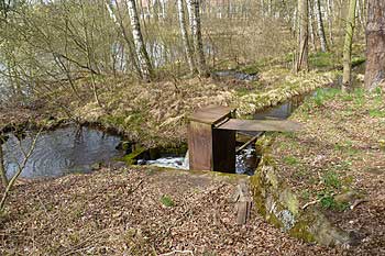 Odtok pod hrází Malého Travičného | Rybníky Třeboňsko | MAS Třeboňsko