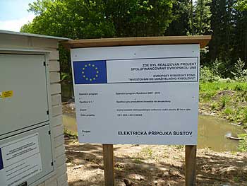 Informační tabule na hrázi Velkého Šustova | Rybníky Třeboňsko | MAS Třeboňsko